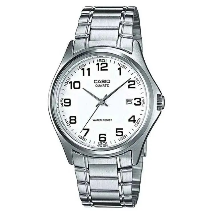 Analog White Dial Silver Tone Stainless Steel Men`s Watch MTP-1183A-7B by Casio