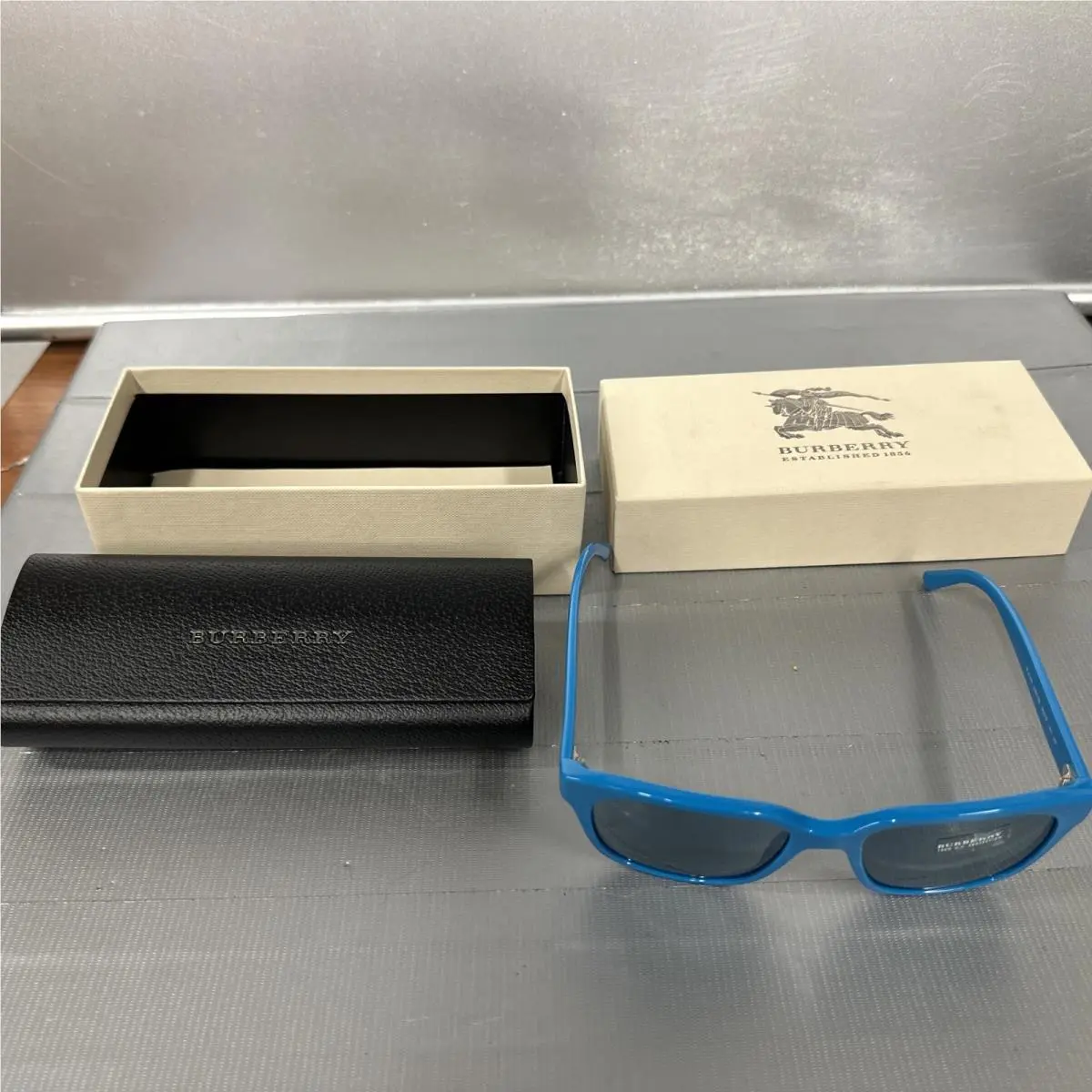 Burberry B 4140 Sunglasses 3390/80 55-18 140 2N Teal Blue Square Rectangular