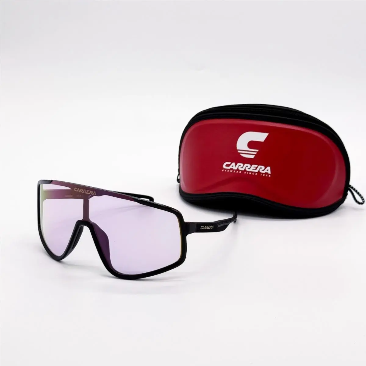 Carrera 4017/S 807TE Sunglasses Black Purple Unisex Shield Eyewear