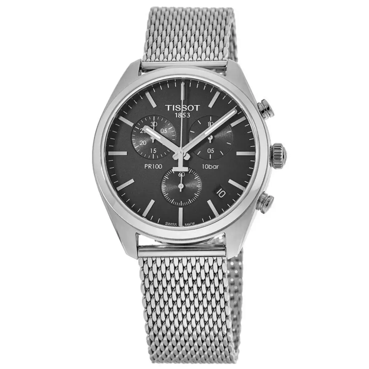 Mens PR 100 Chronograph Black Dial Steel Mesh Men`s Watch T101.417.11.051 by Tissot
