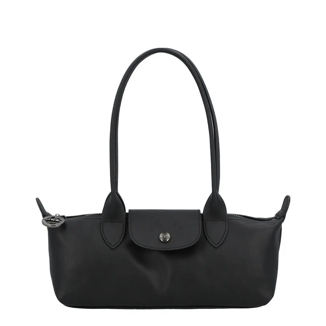 Longchamp Le Pliage Xtra Medium Leather Shoulder Bag Women`s Black