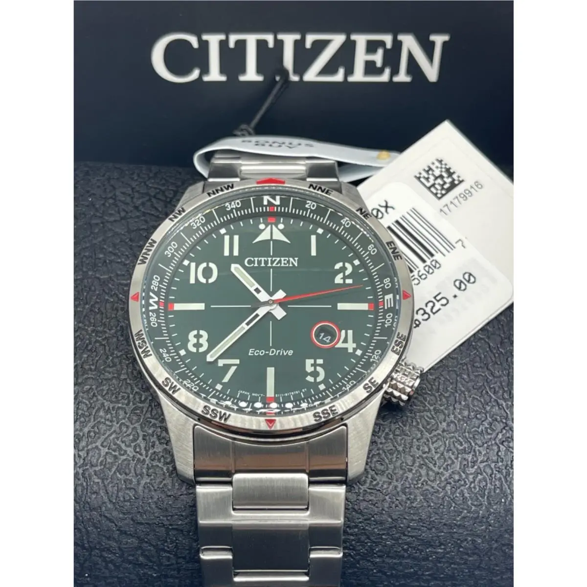 Eco-drive Avion Stainless Steel Men`s Watch BM7551-50X by Citizen