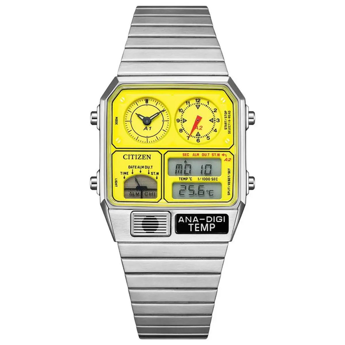JG2170-59Y Record Label Ana-digi Yellow Dial Unisex Watch by Citizen