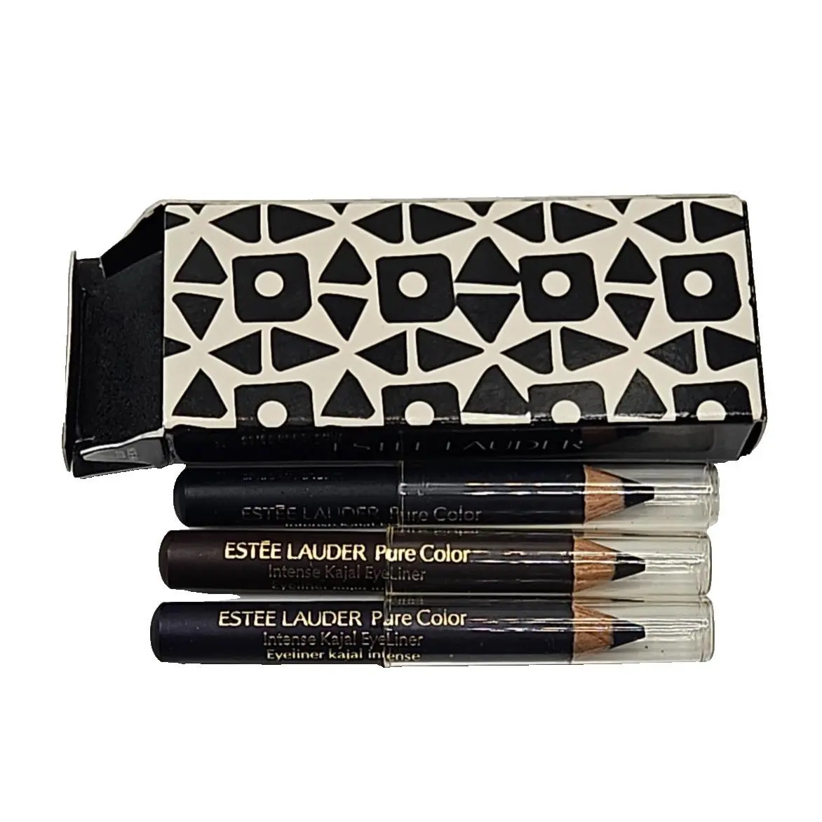 3x Estee Lauder Pure Color Intense Kajal Eyeliner 02 03 04 Blackend Black Travel