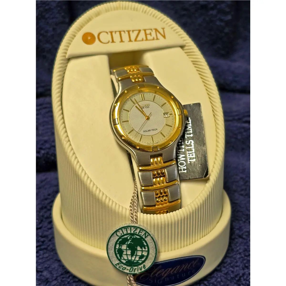 Modern  Solar Tech Eco-drive Old Stock AP8004-55A Still in Both Boxes by Citizen