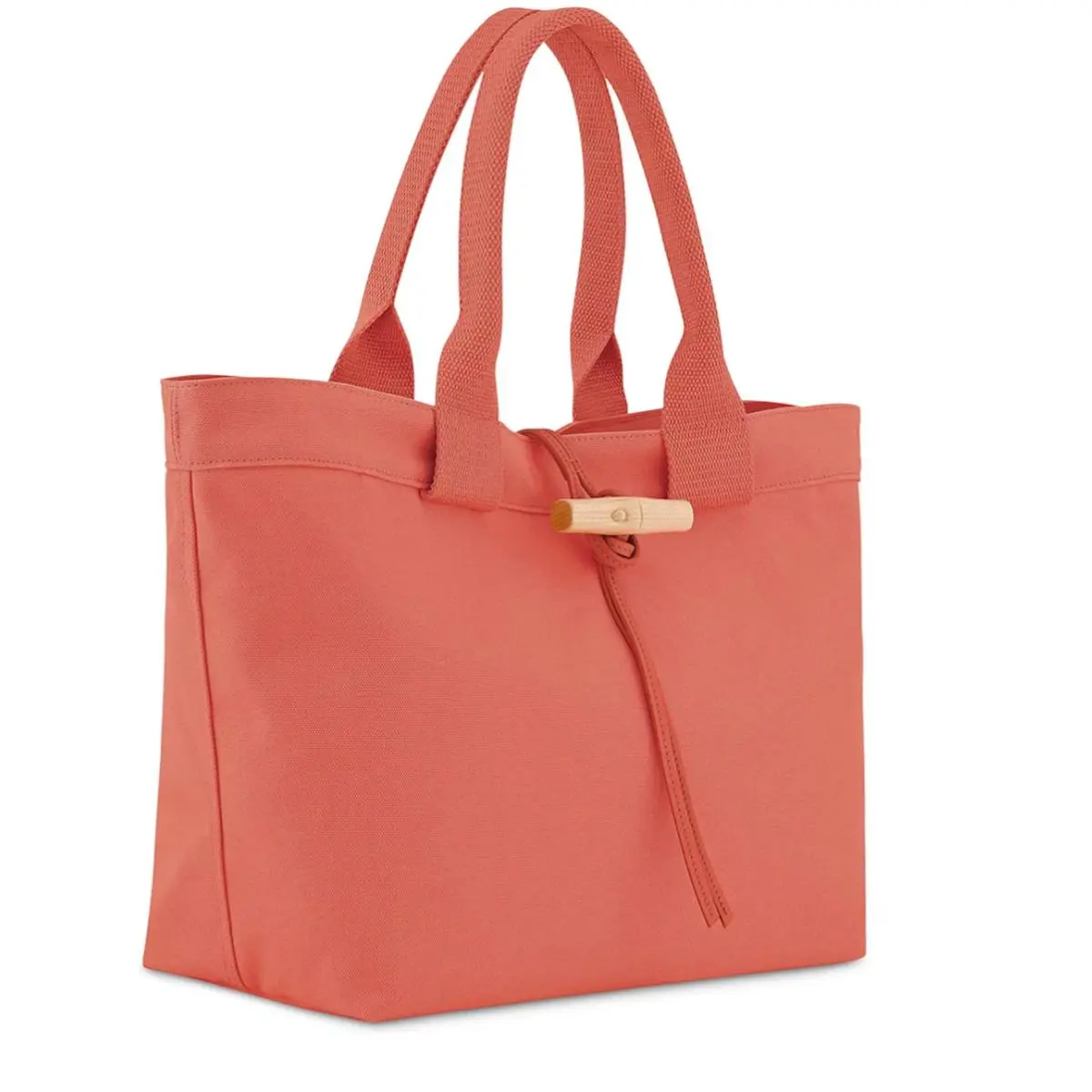 Longchamp Le Roseau Toile Cotton Canvas Large Tote Color Sunset Dust Bag