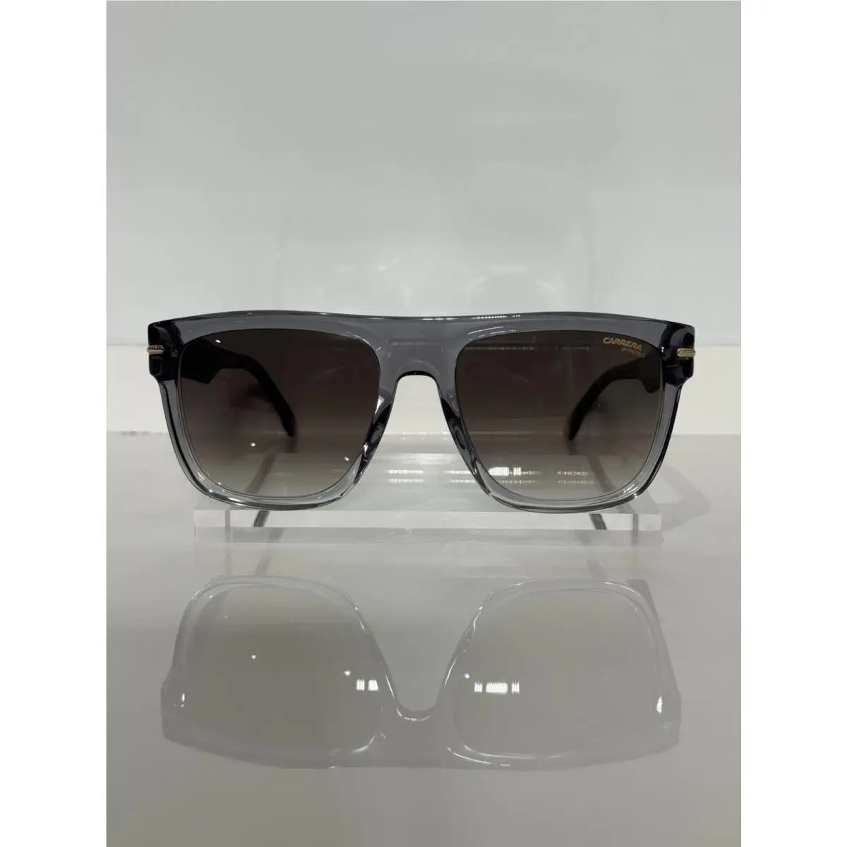 Carrera 340S FT39K Crystal Gray Acetate Brown Gradient Sunglasses