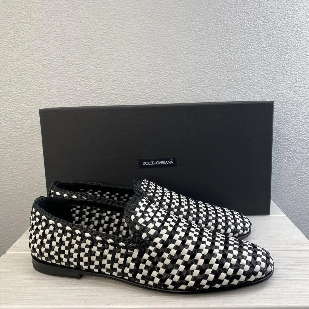 Dolce Gabbana Woven Slippers Men`s US8 UK7 Multi-colored Casual Slip On Shoes