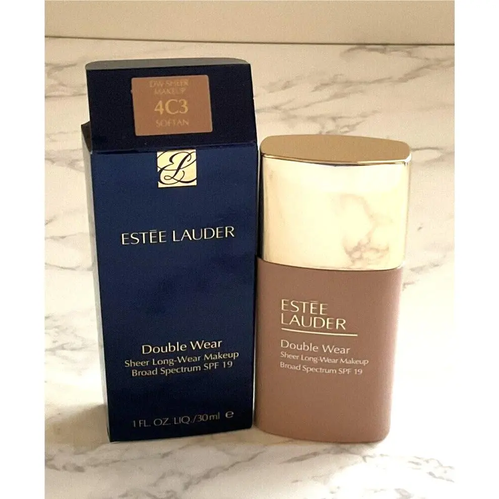 Estee Lauder Double Wear Sheer Long-wear Spf 19 Makeup Softan 4C3 - 1 Oz. / 30mL