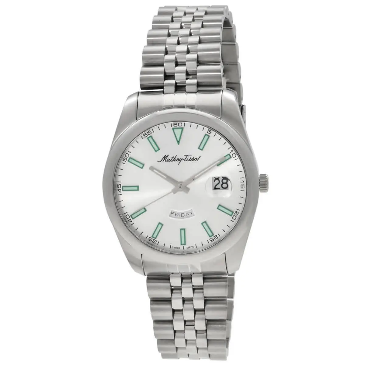 Mathey-tissot Mathy Day-date Quartz Silver Dial Men`s Watch H510AS