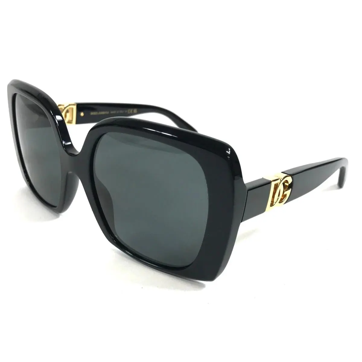 Dolce Gabbana Sunglasses DG4475 501/87 Black Oversized Frames Dark Grey Lenses