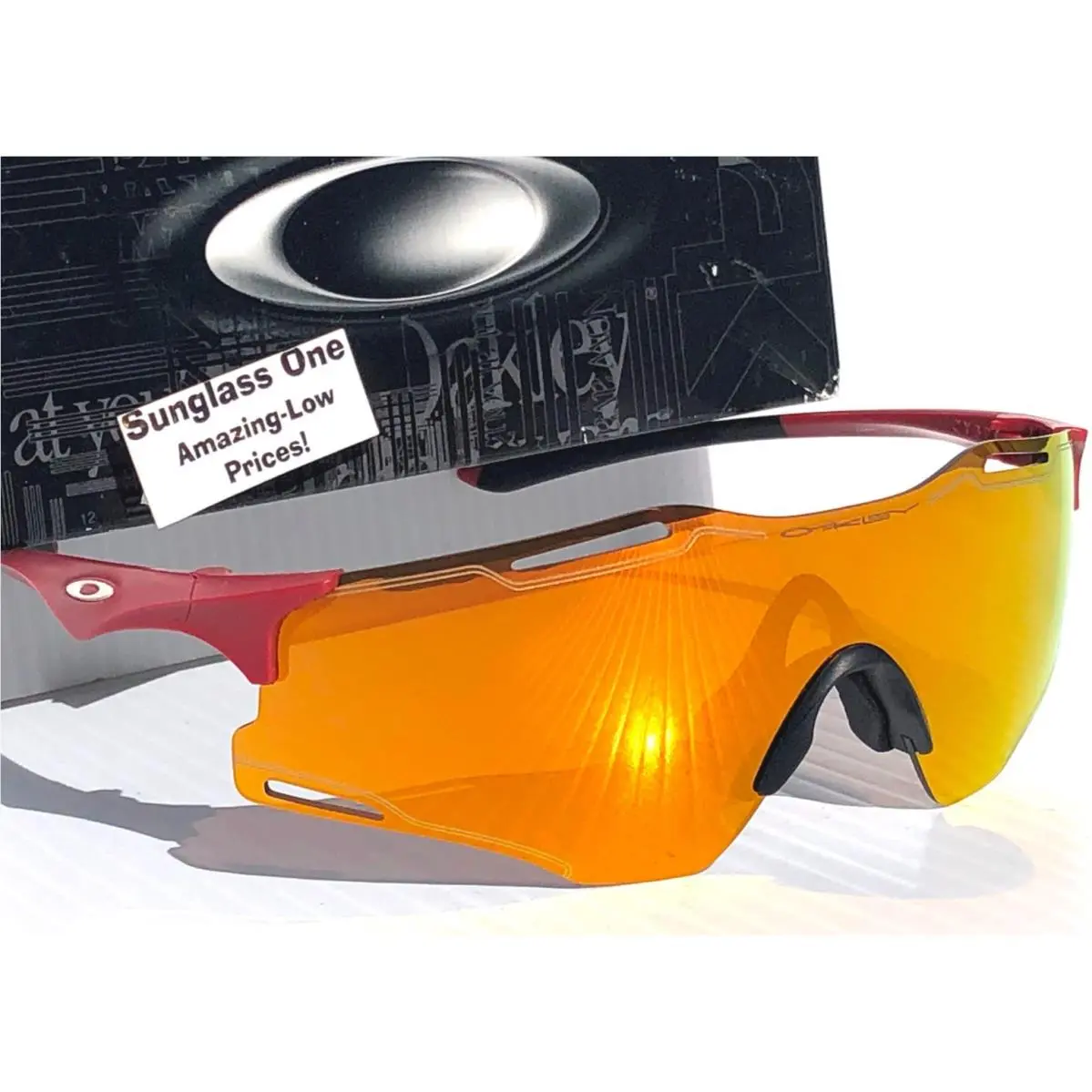 Cybr Zero Matte Iron Red Prizm 24K Gold Lens Sunglass 9512-03 by Oakley