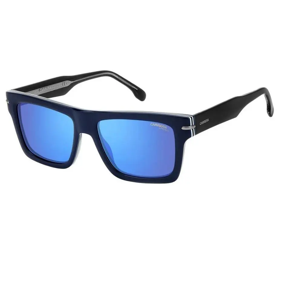 Carrera Men`s Square Sunglasses - Black/blue 54mm Model 305/S Y00