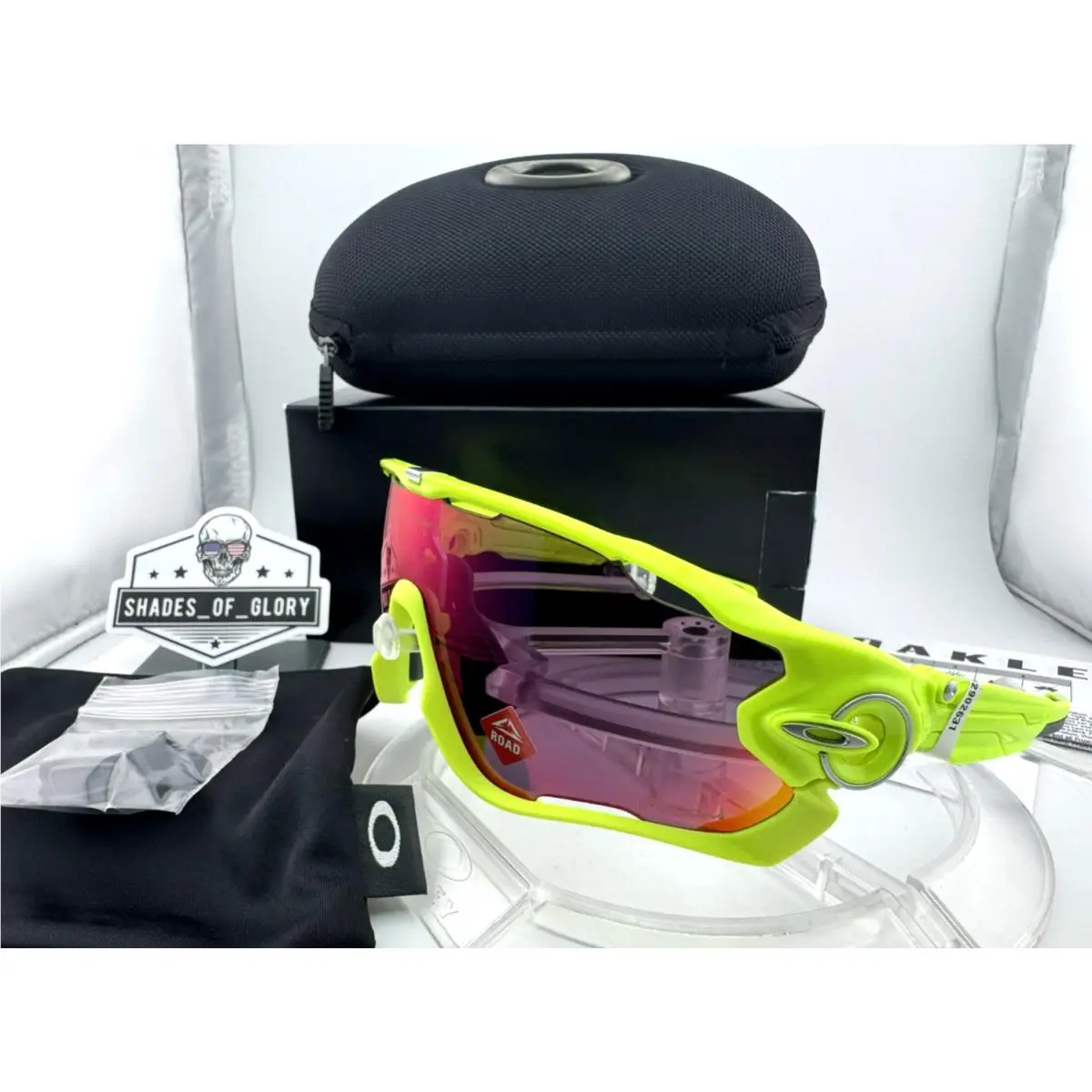 Jawbreaker Retina Burn Yellow Green Prizm Road Red Sunglasses OO9290-26 by Oakley