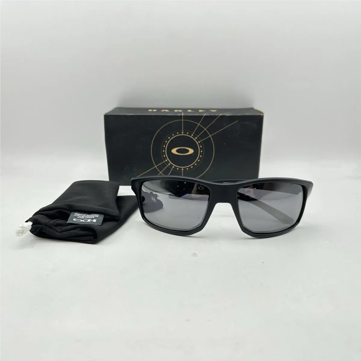Mens Gibston Square Wrap Polarized Prizm Sunglasses Black/gray by Oakley