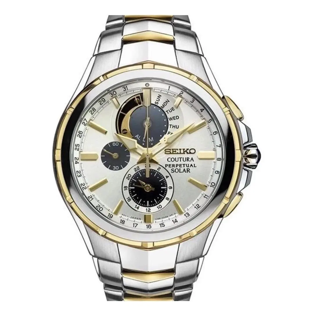 Seiko Coutura Solar Chronograph Two-tone Stainless Steel Men`s Watch SSC560