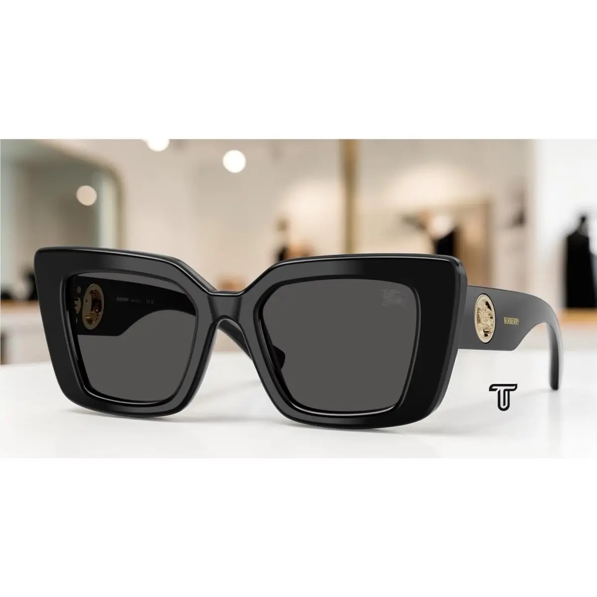 Burberry BE4476F 300187 Black Dark Grey 51 mm Women`s Sunglasses