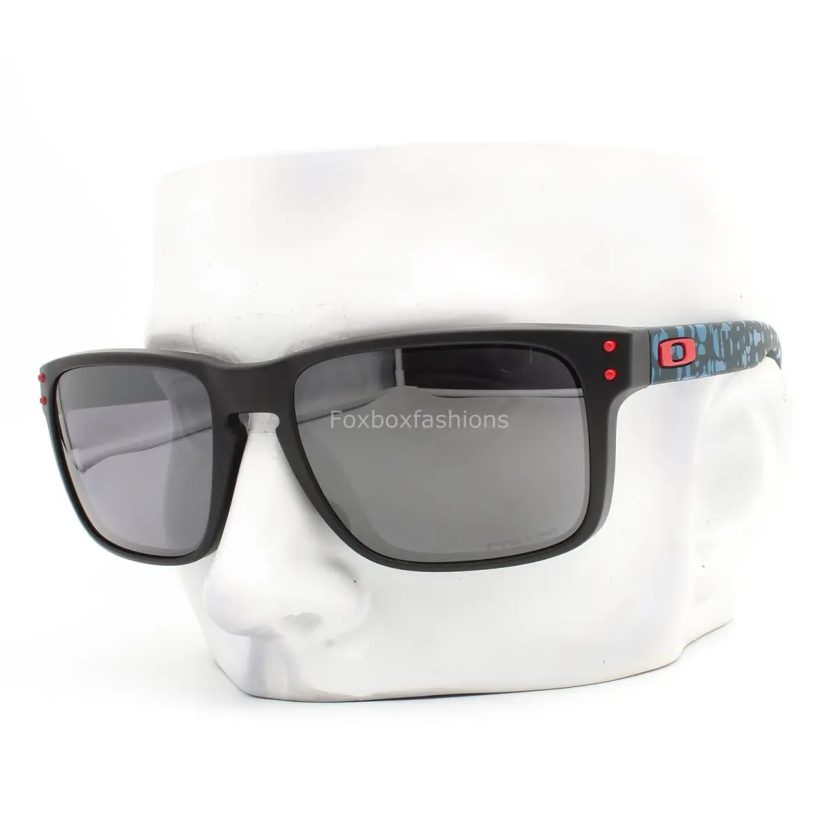 Oakley Holbrook Sunglasses OO9102-Y255 Matte Black Teal Temples with Pouch