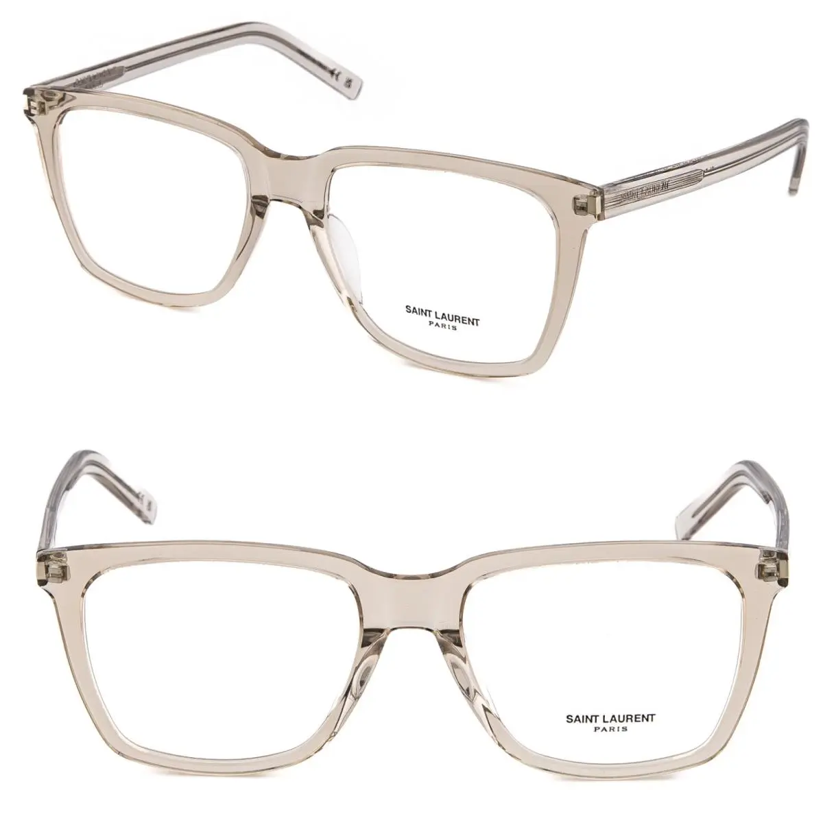 Saint Laurent 717 Ysl SL717 Slim Crystal Beige Eyeglasses Opt Frame 54mm 004 by Yves Saint Laurent