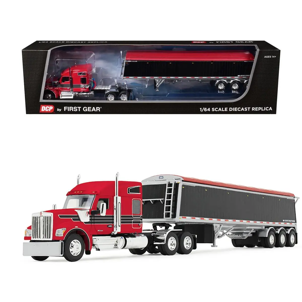 Kenworth W990 with 76in Mid Roof Sleeper Lode King Distinction Hopper Trailer