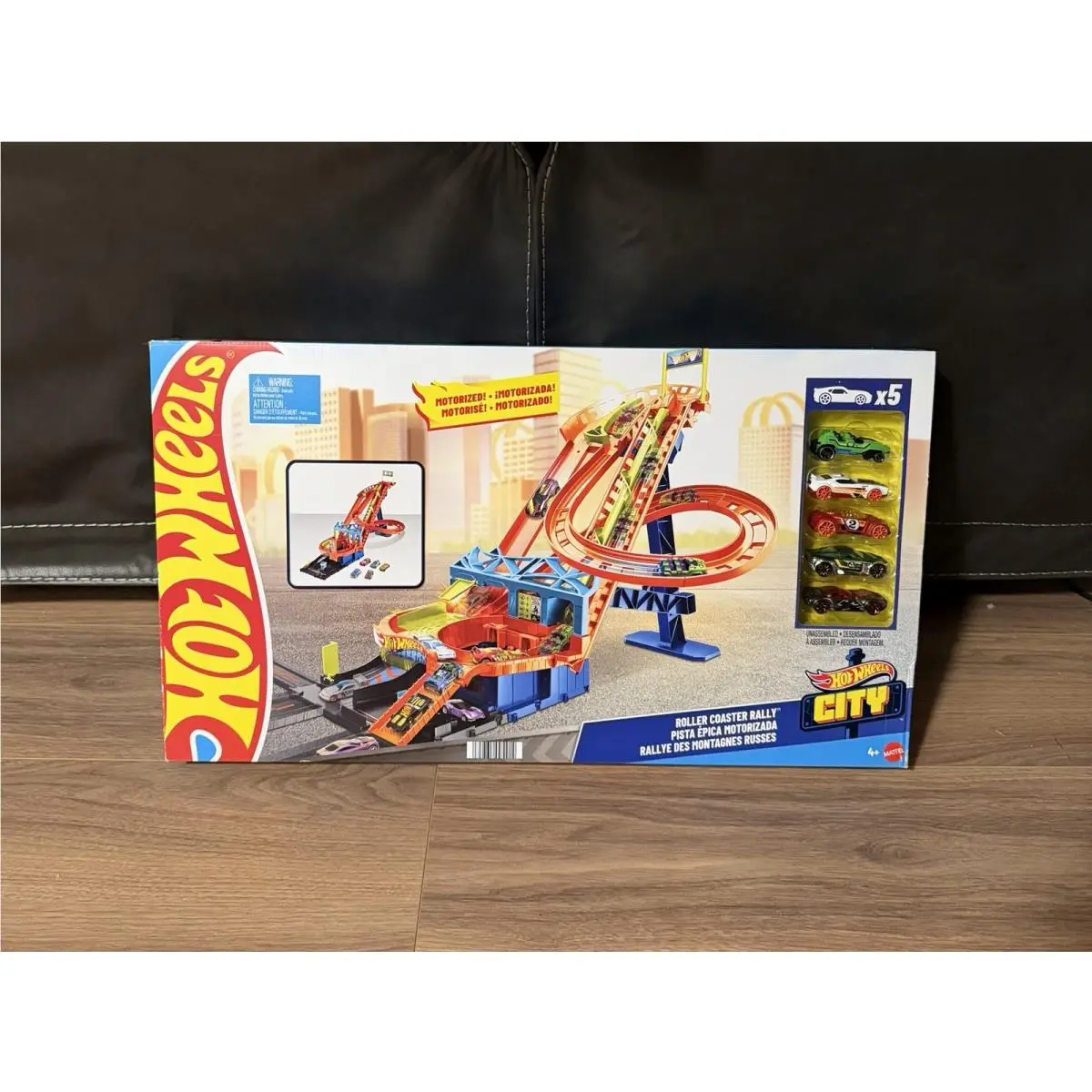 Mattel 2024 Hot Wheels City Motorized Roller Coaster Rally • 5 Cars Set •