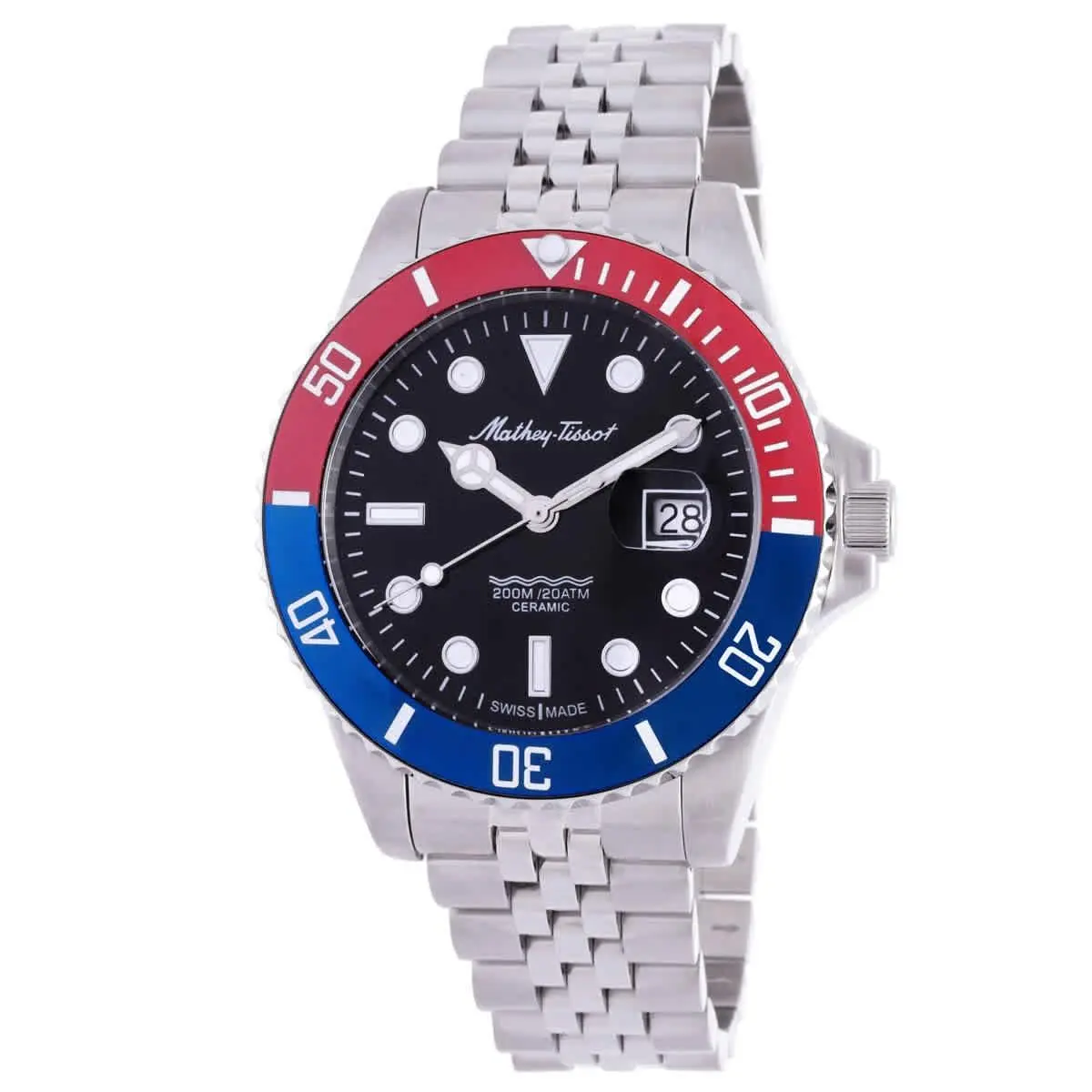 Mathey-tissot Mathy Ceramic Quartz Black Dial Men`s Watch H901CRAR by Tissot