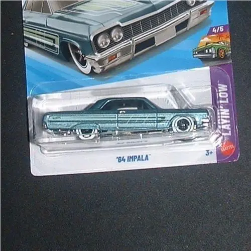 Hot Wheels HW Lowrider `64 Impala Blue 1:64 Diecast Car JJJ56-N9C0E