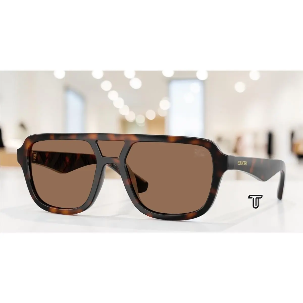 Burberry BE4474U 300273 Dark Havana Dark Brown 28 mm Men`s Sunglasses