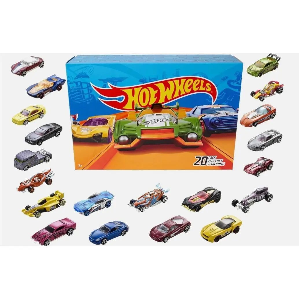 Colorful Hot Wheels 20-Pack: 1:64 Scale Toy Vehicle Collection