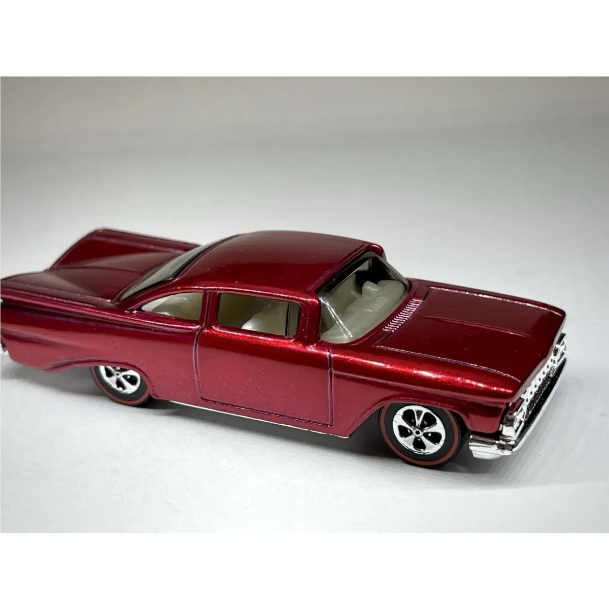 Custom Made Redline Hot Wheels Red 59 Chevy Impala Layin Low Spectraflame Red