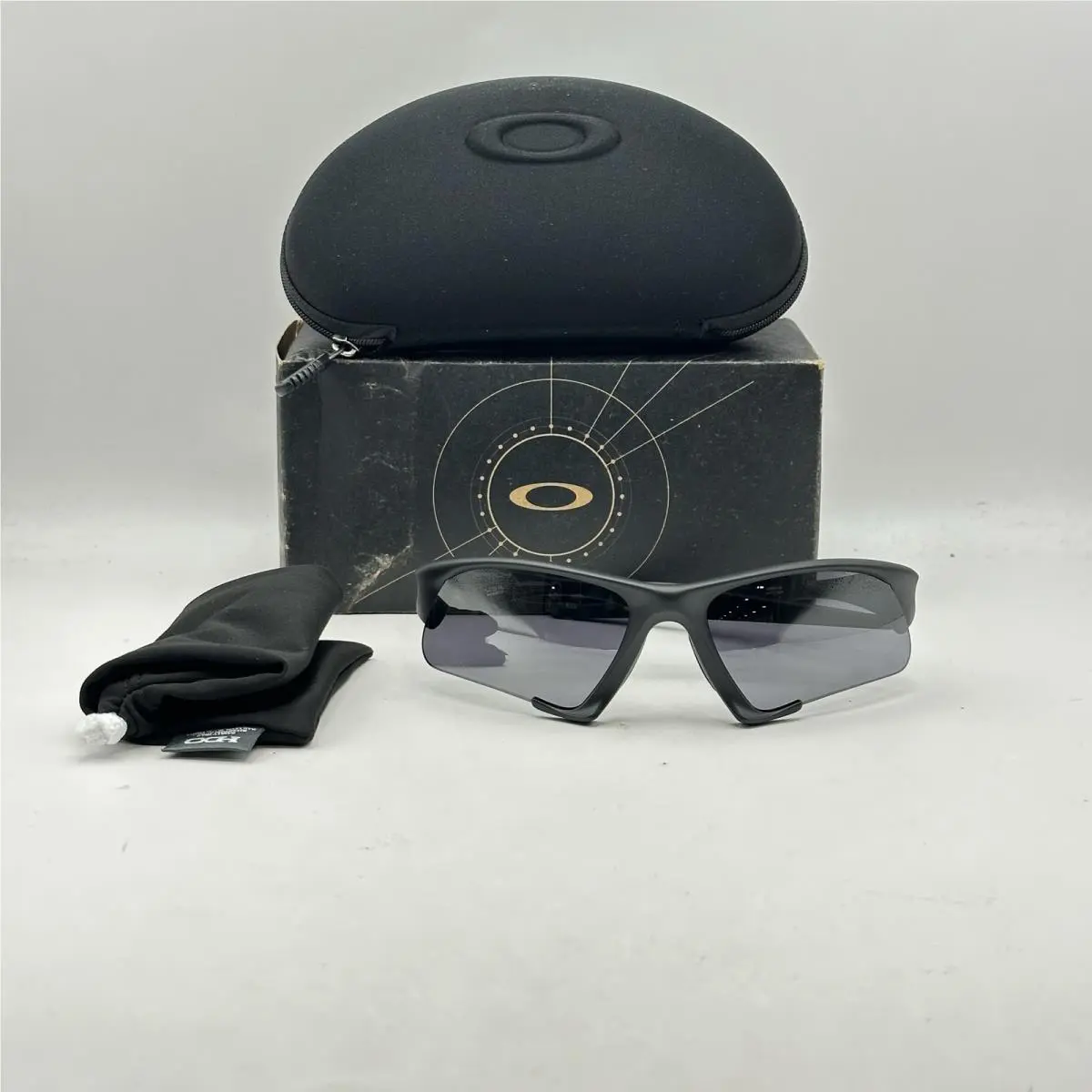 Mens Suture Jacket Half Rim Irregular Wrap Sunglasses OO9532 Black by Oakley