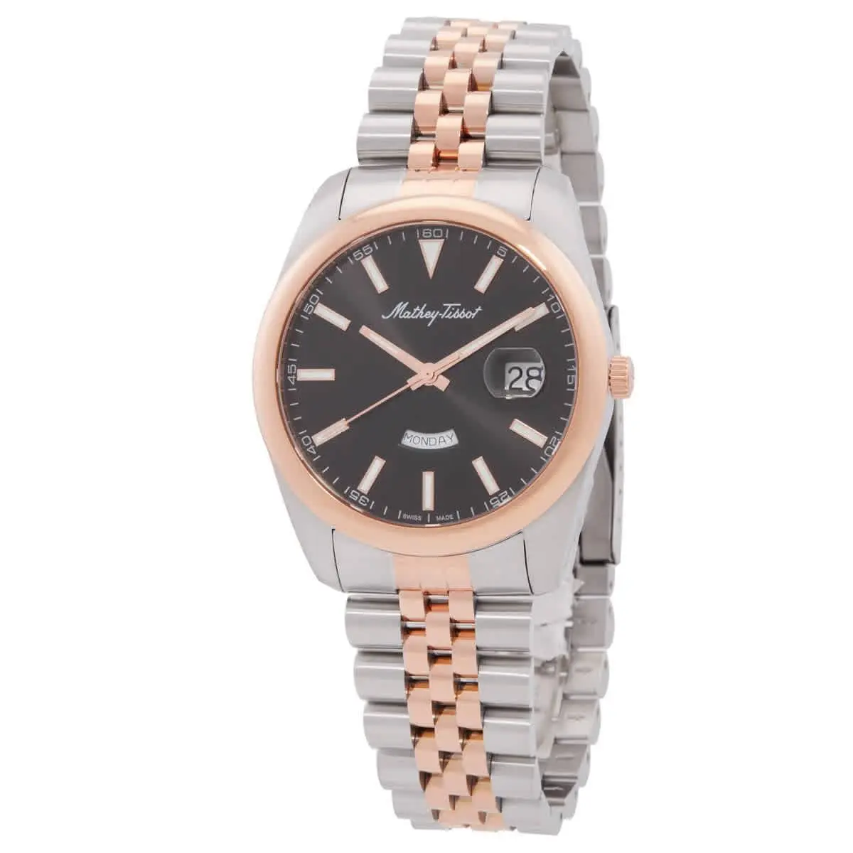 Mathey-tissot Mathy Day-date Quartz Black Dial Men`s Watch H510RS