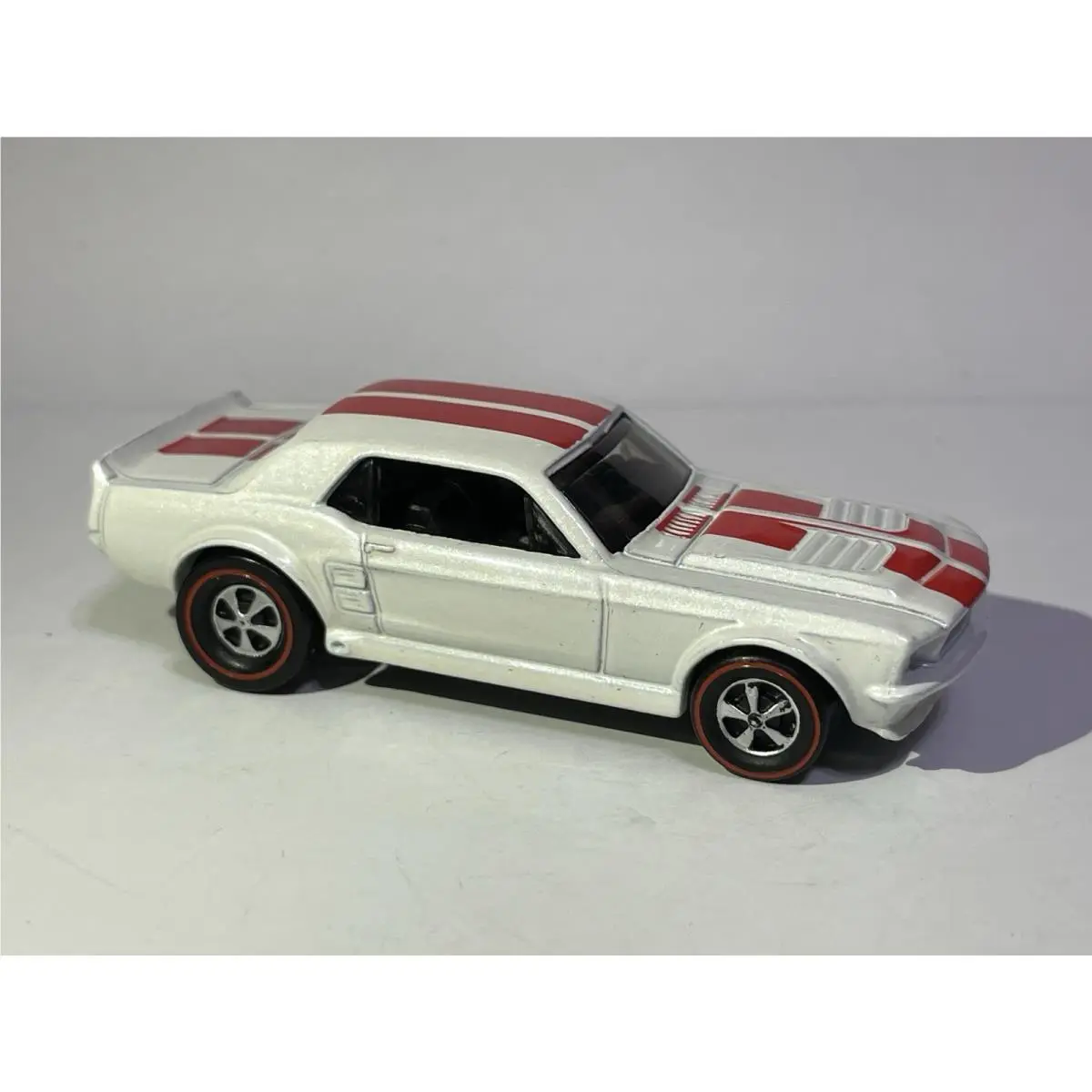 Hot Wheels `67 Ford Mustang Coupe - White Custom Made Redline Pearl White Paint