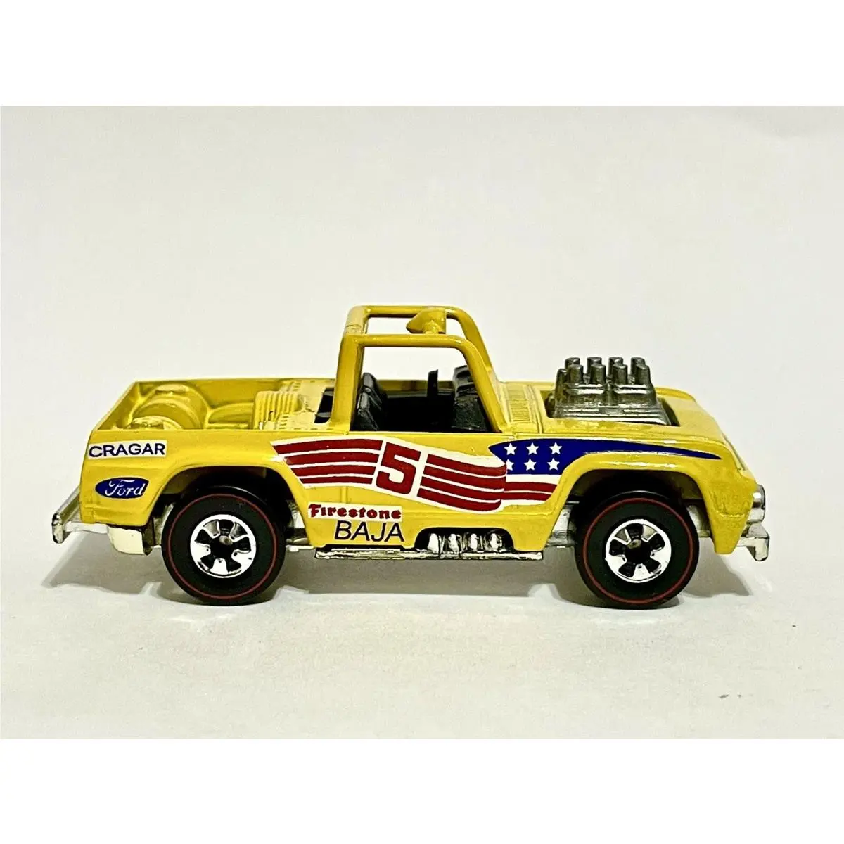 Custom Made Hot Wheels Baja Bruiser - Gloss Yellow Red White Blue Tampo