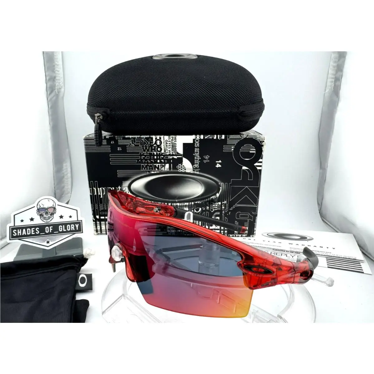Radar XL Blades Crystal Red + Positive Red Iridium Sunglasses 09-750 Rare by Oakley