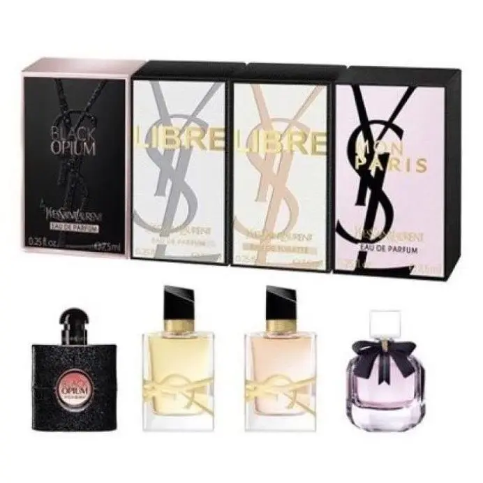Yves Saint Laurent 4 Pcs Mini Set Libre Le Parfum Opium Black Mon Paris 0.25 oz