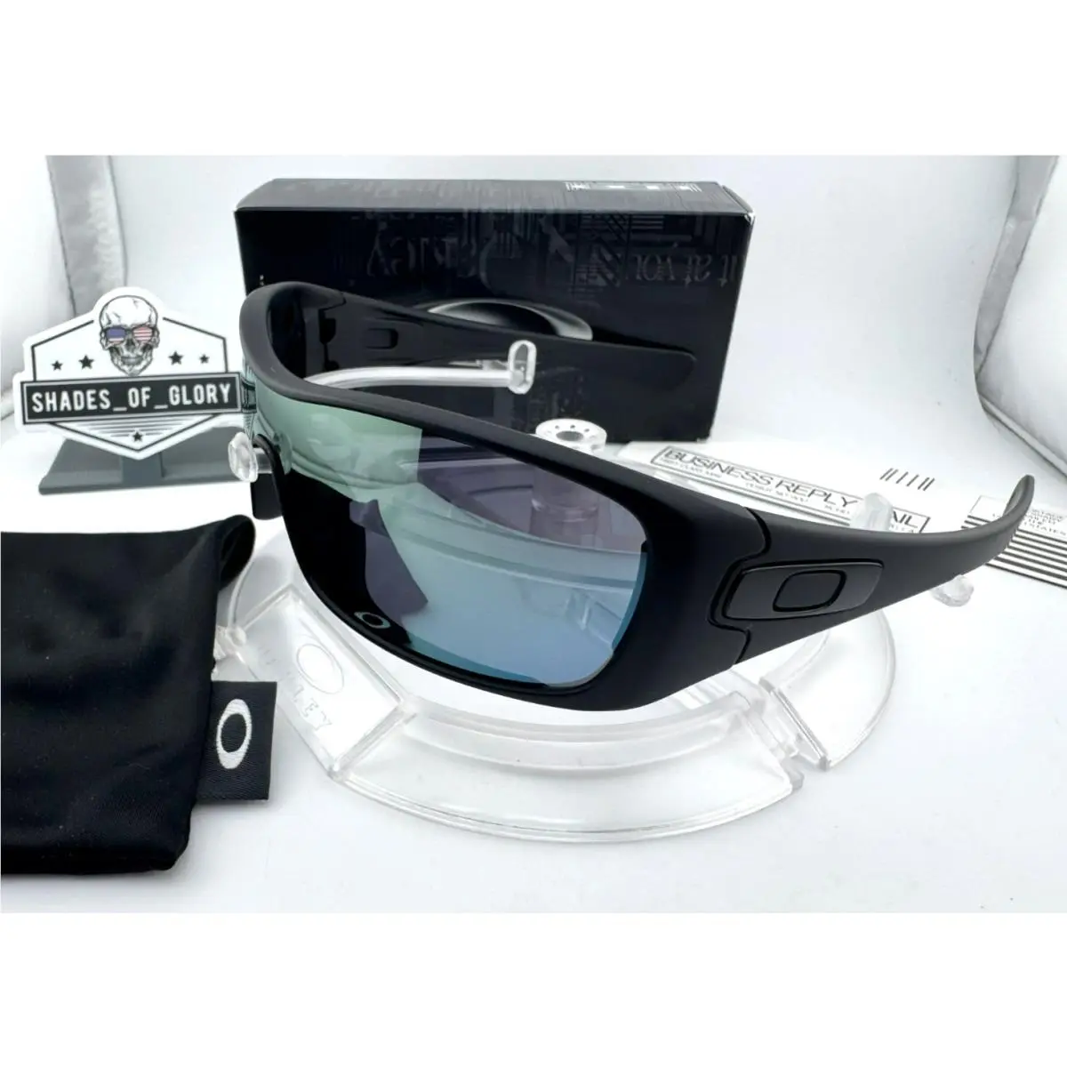 Antix Custom Matte Black W/ Emerald Iridium Green Lenses Sunglasses Rare by Oakley
