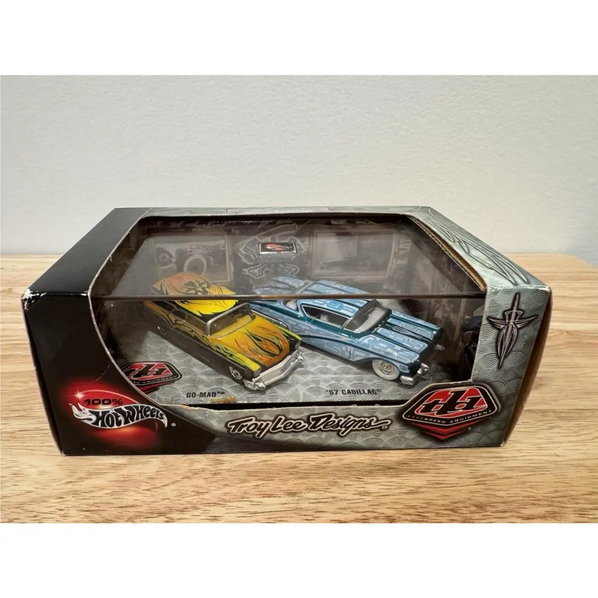 Hot Wheels Troy Lee Designs Go-mad `57 Cadillac 1:64 Scale Toy Car Model Set