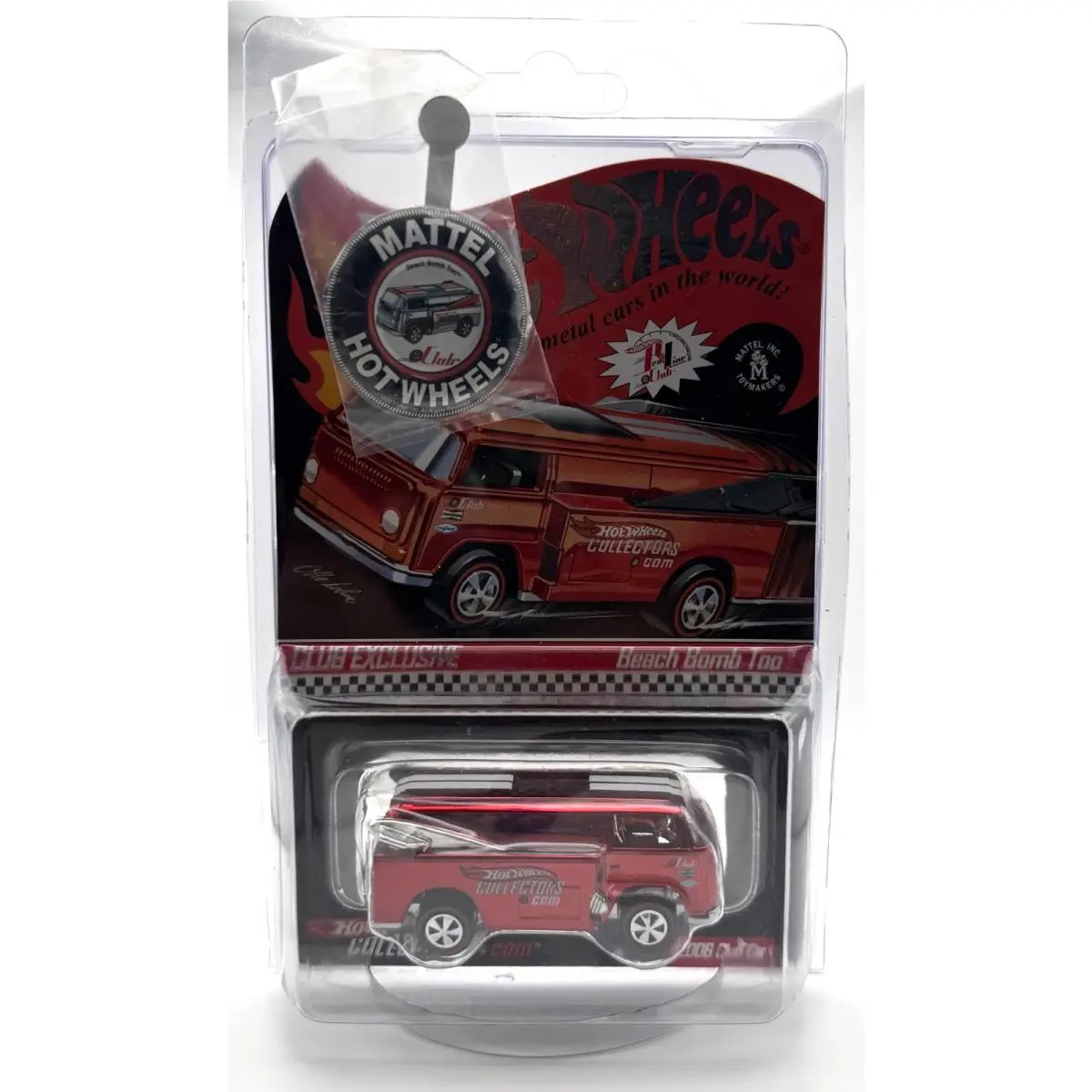 Hot Wheels Rlc Beach Bomb Too 2006 Club Car Red Chrome with Button 04690/5000