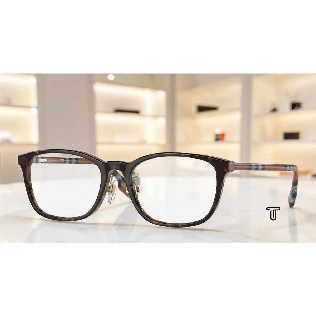 Burberry BE2371D 4102 Top Dark Havana Check Brown 53mm Women`s Eyeglasses