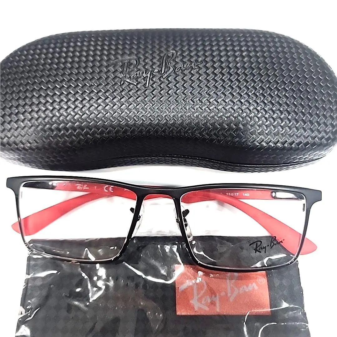Ray Ban RB8409 2733 Black Red Carbon Fiber Eyeglasses 53-17 140 Case