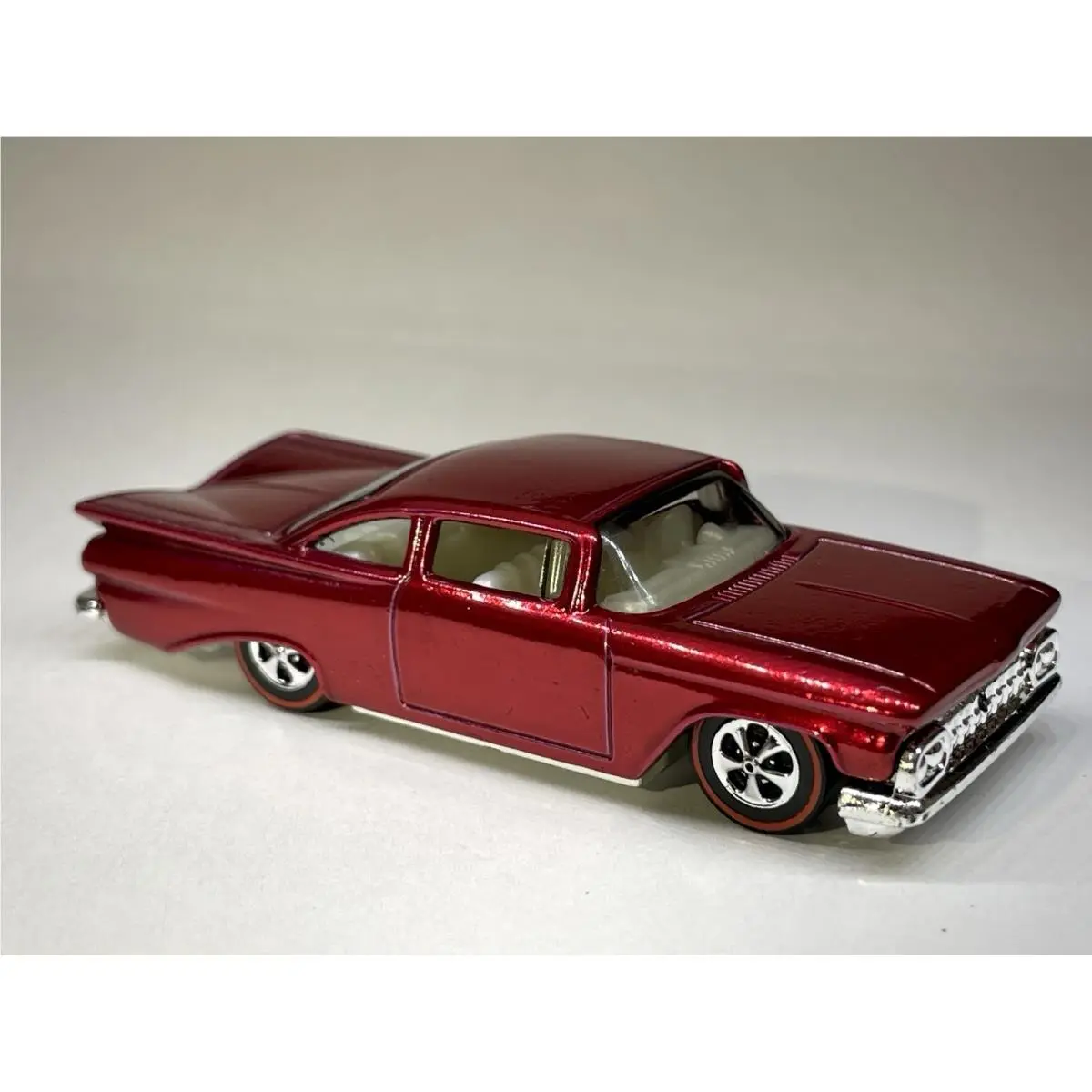 Custom Made Redline Hot Wheels Red 59 Chevy Impala Layin Low Spectraflame Red