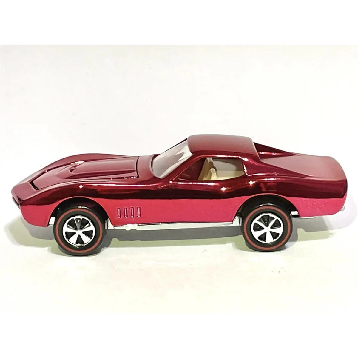 Hot Wheels “custom Made” Redline Custom Corvette -- Only 1 Like It - Candy Red