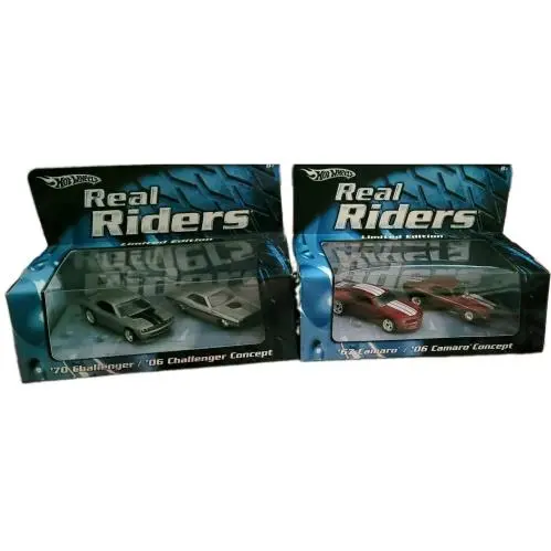 Hot Wheels Real Riders `70 Challenger Silver Red w `06 Challenger Concept Sets