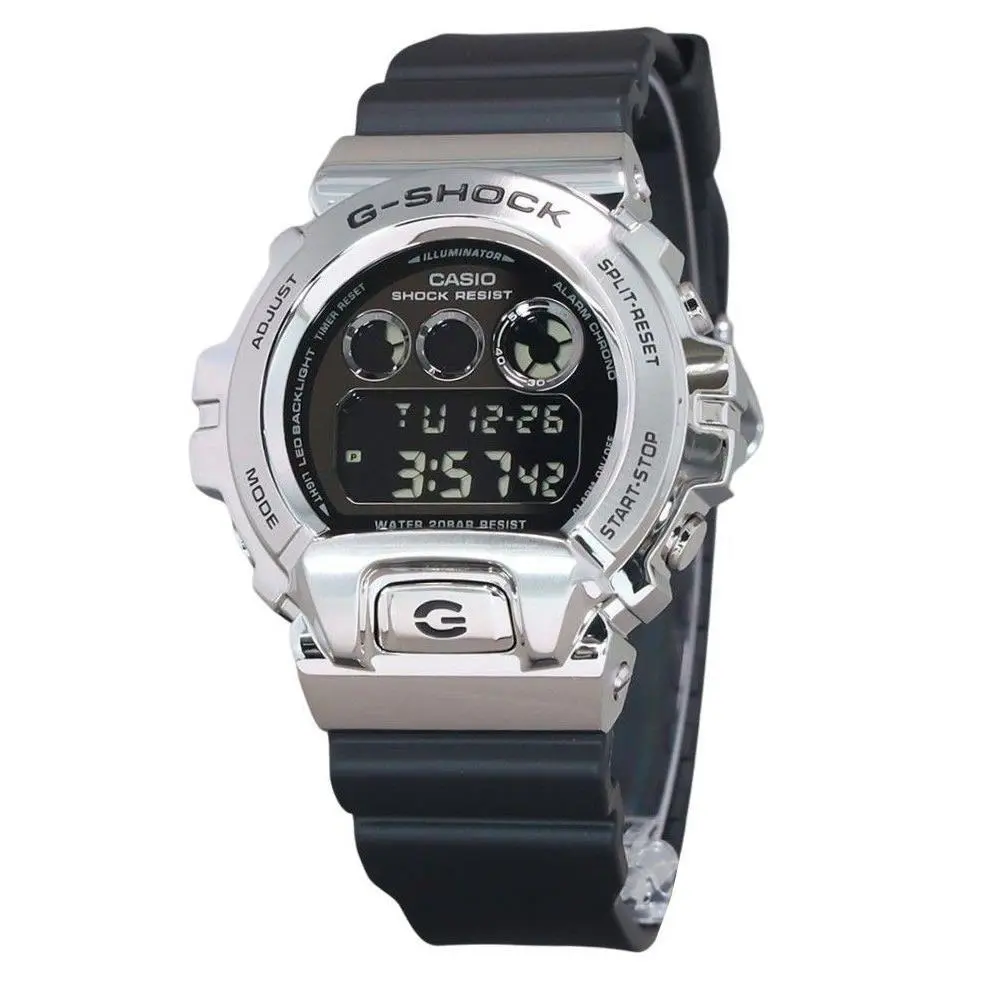 Casio G-shock Digital Metal Bezel Resin Strap Quartz GM-6900U-1 200M Men`s Watch