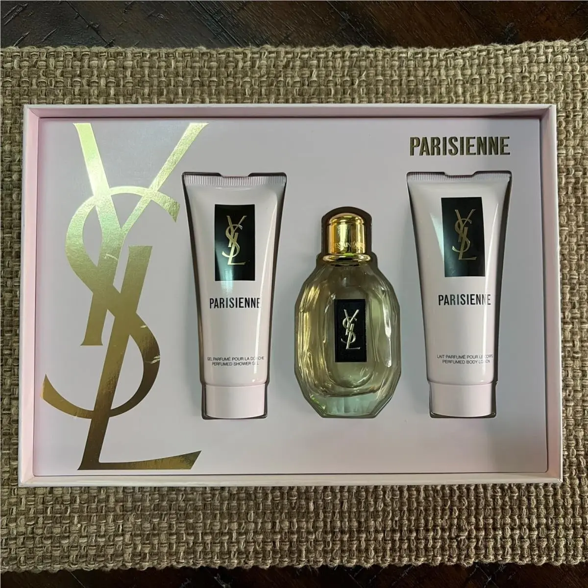 Yves Saint Laurent Parisienne Gift Set Ysl Edp 1.6 Oz 2.5 Oz Shower Gel Lotion
