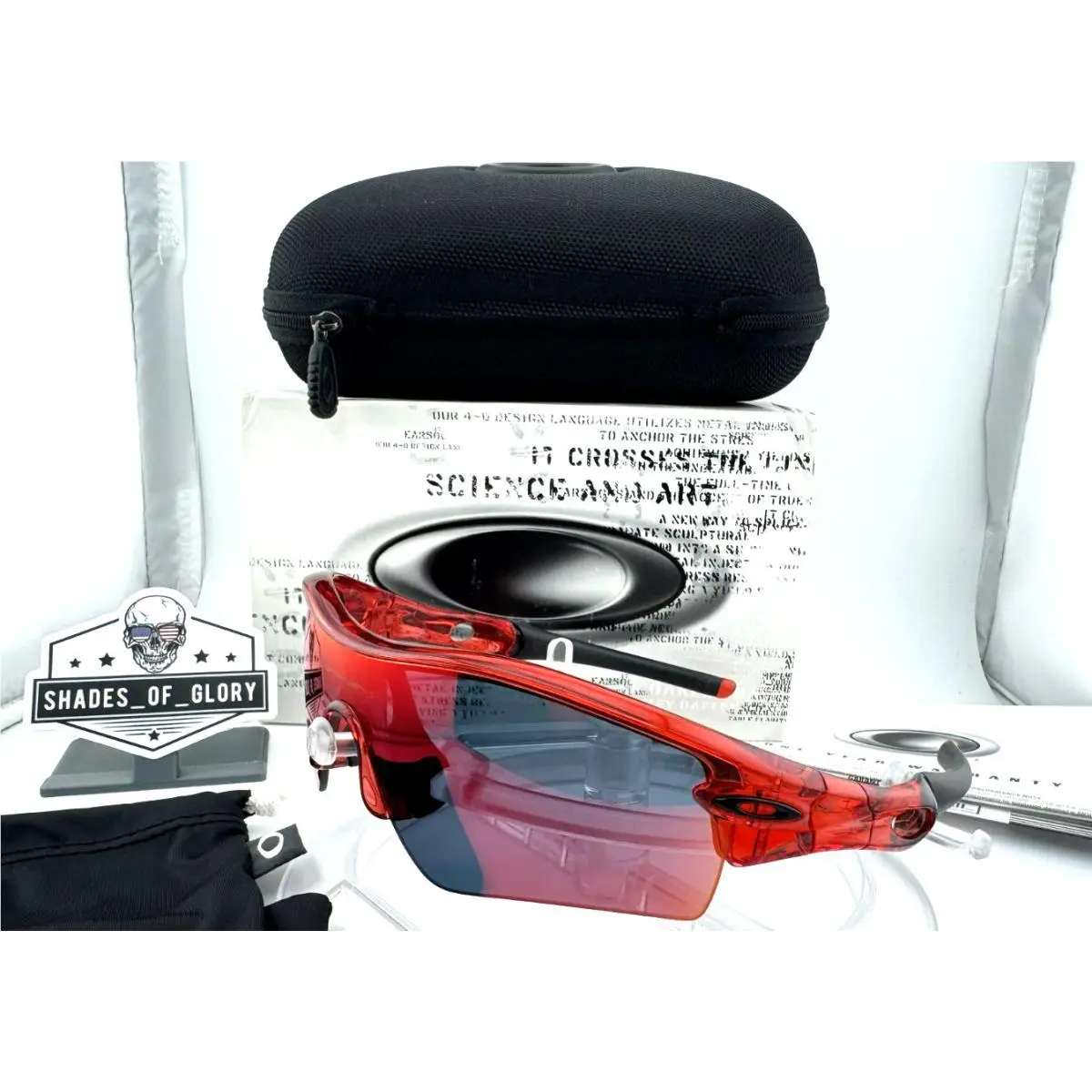Radar Path Crystal Red + Positive Red Iridium Sunglasses 09-749 Rare by Oakley