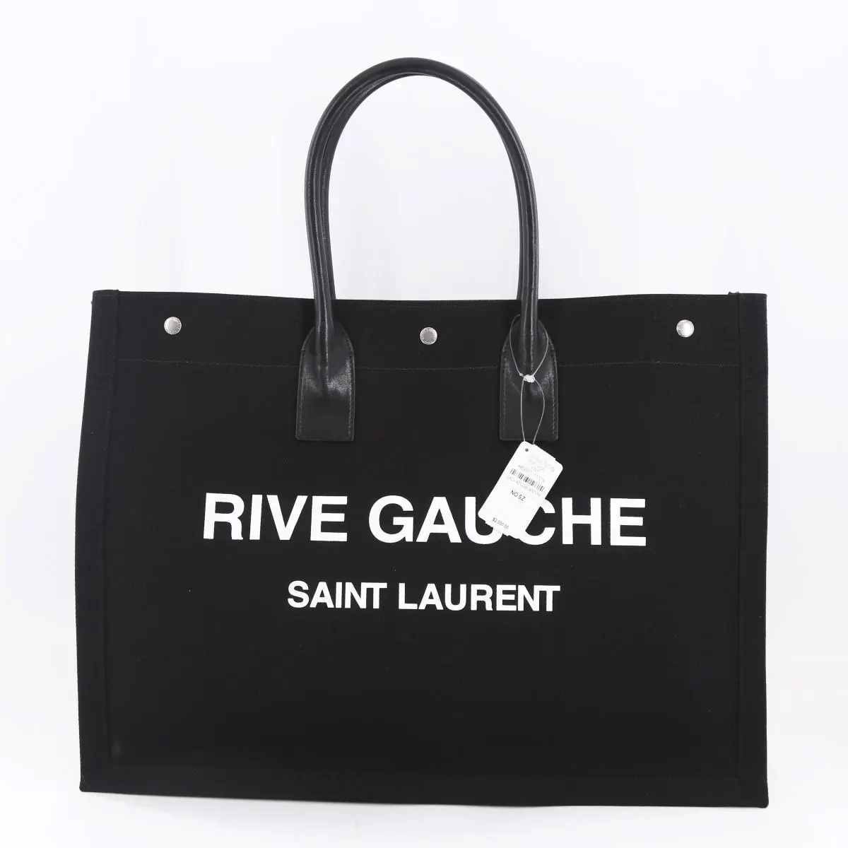 Yves Saint Laurent Rive Cauche Black Canvas Large Women Tote Bag FPP011339