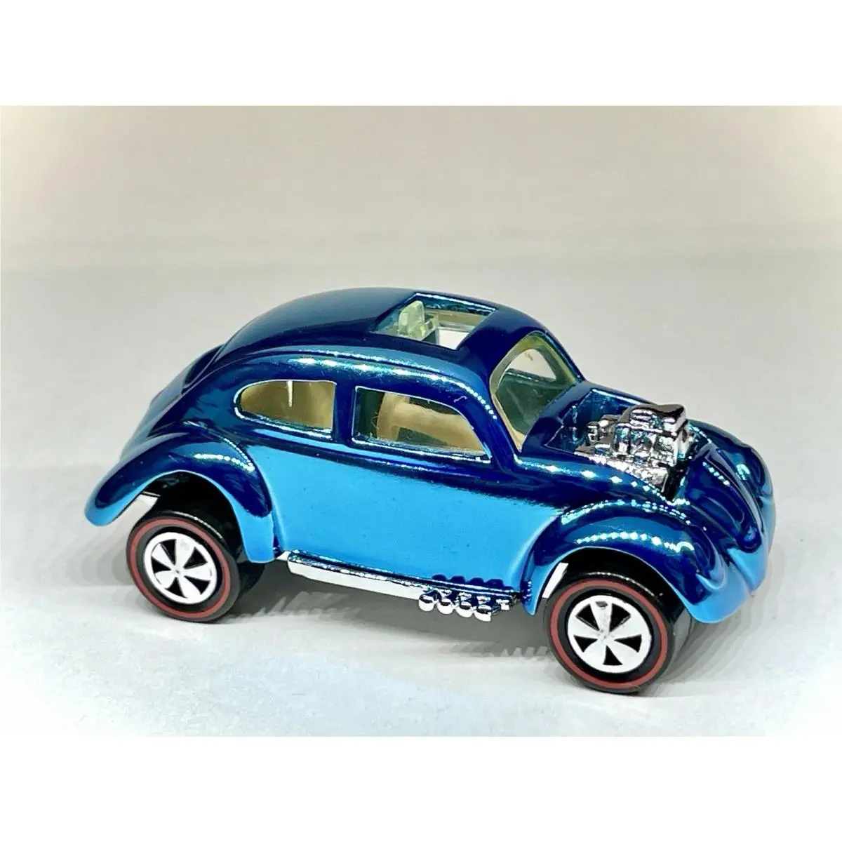 Hot Wheels “custom Made” Chrome Blue Redline VW Bug / Beetle Diecast 1:64