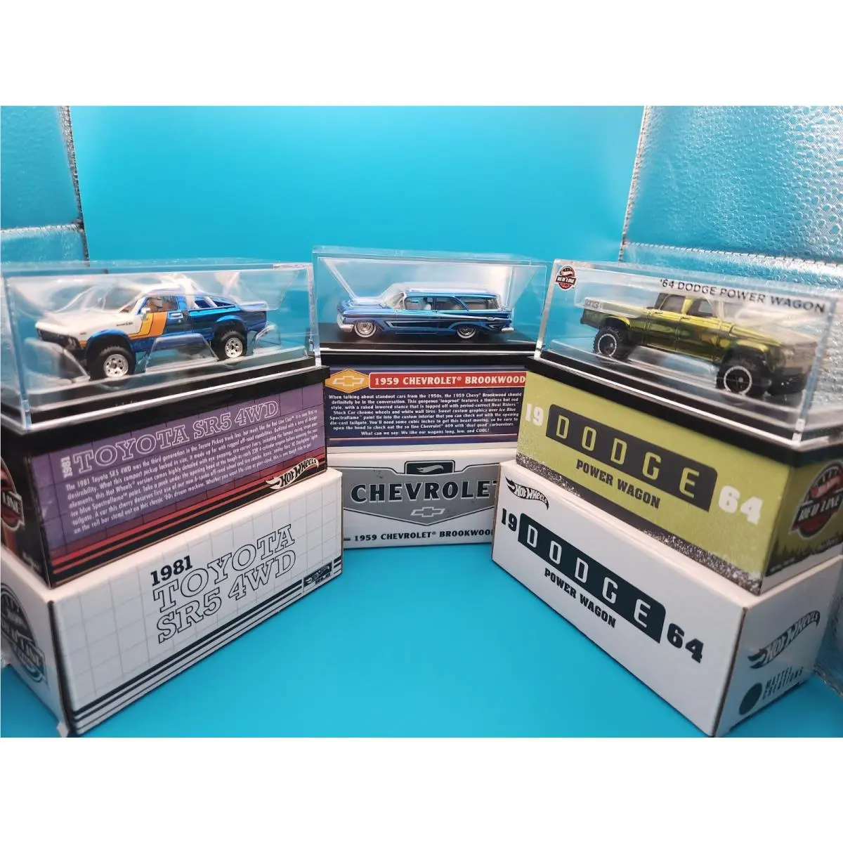HW Rlc `59 Chevy Brookwood `64 Dodge Power Wagon `81 Toyota SR5 4WD